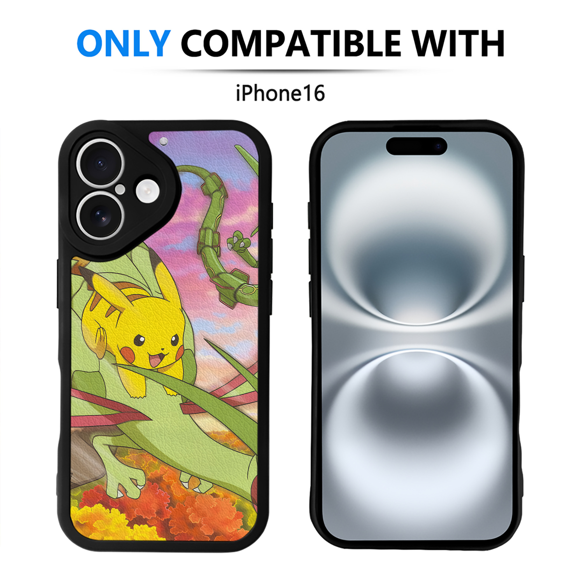 （画像用） ポケットモンスター Pokémon 【iPhone 16シリーズ対応】シリコンスマホケース（レザー調） 材質：シリコン